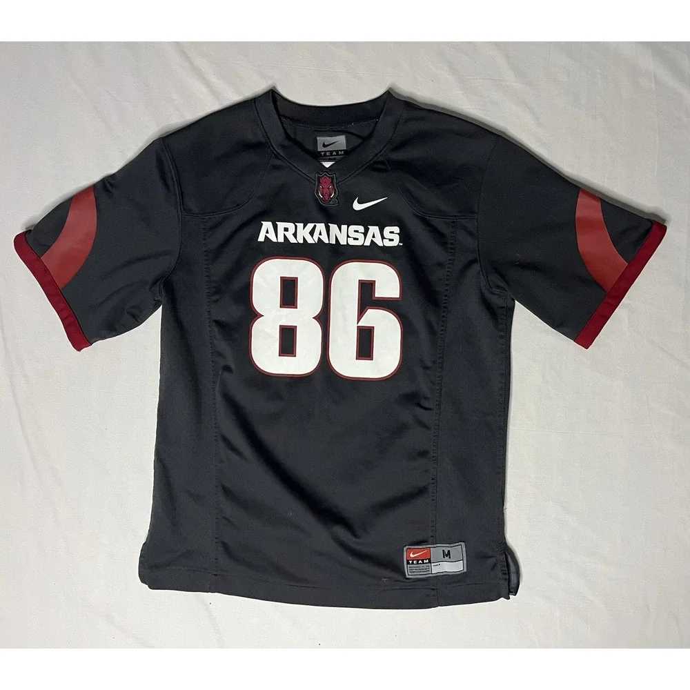 Nike Team Arkansas Razorbacks Football Jersey Youth Size Medium Black #86